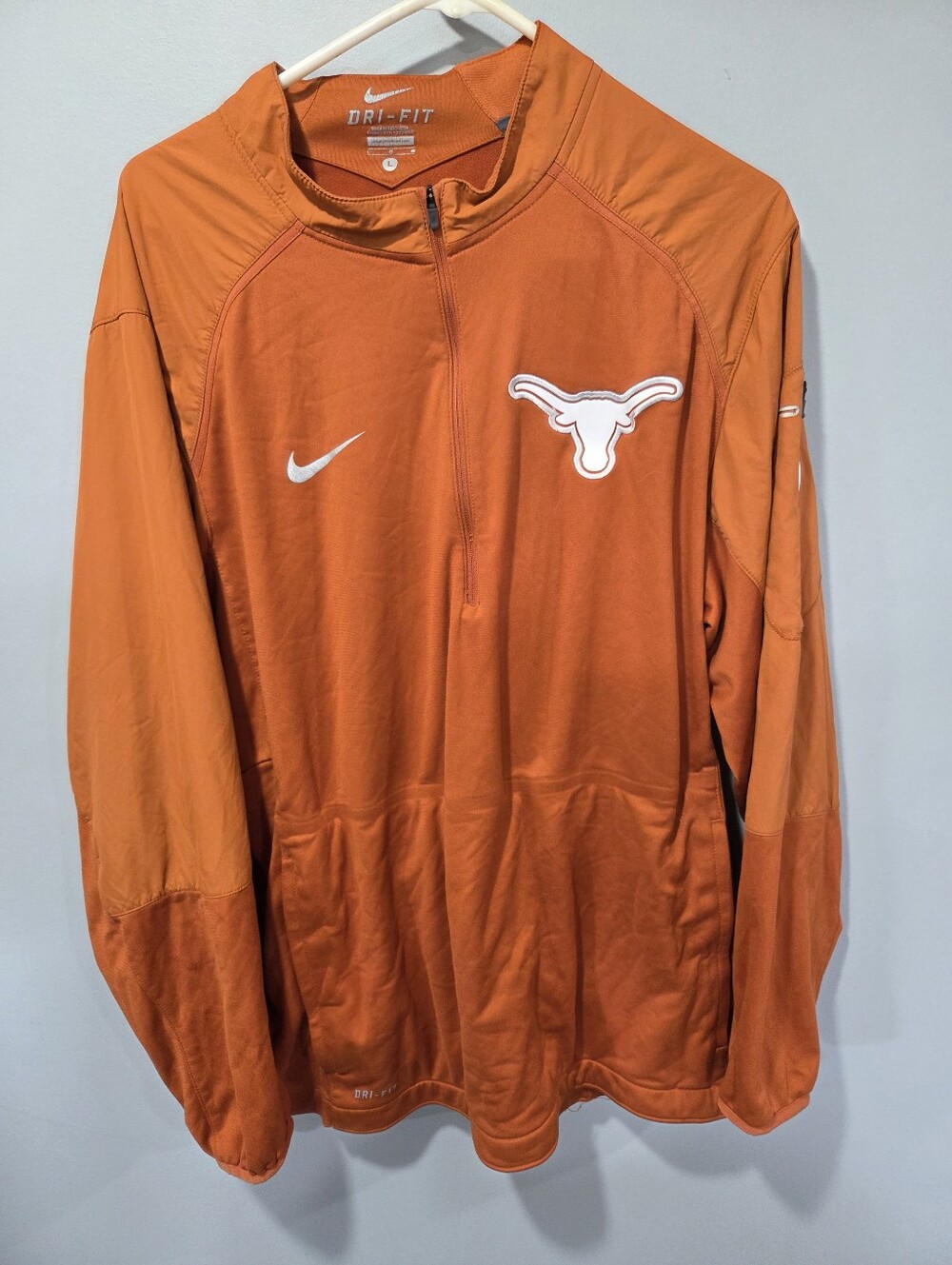 NIKE Dry Dri Fit Texas Longhorns Hybrid Jacket Pullover Large READ